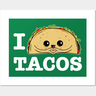 I love Tacos - Taco Lover Mexican Foodie Cute Kids Posters and Art